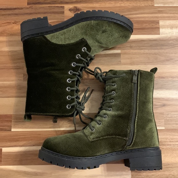 Wanted Shoes Green Velvet Dr Martens Dupe Poshmark